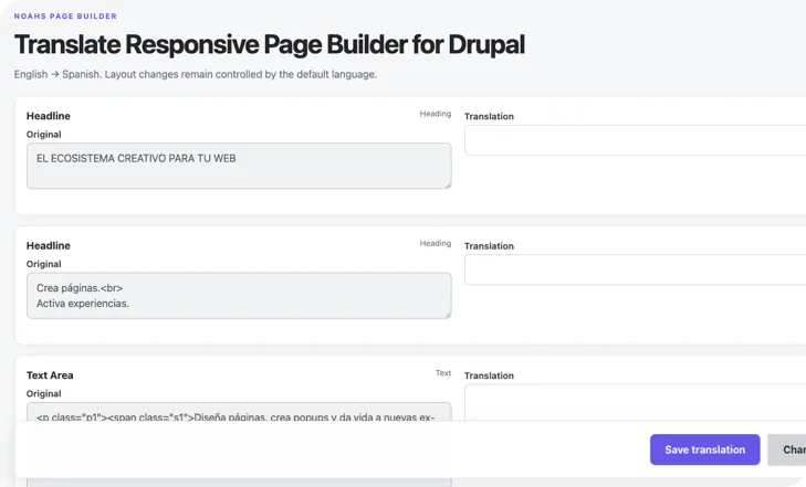 Drupal noahs translations strings